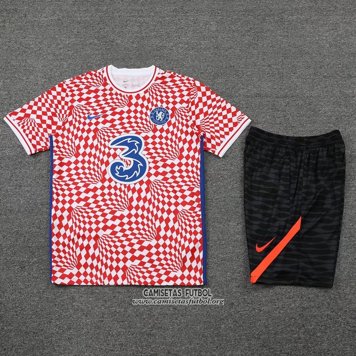 Chandal del Chelsea Manga Corta 2022/2023 Rojo y Blanco - Pantalon Corto